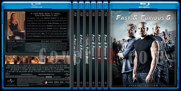 The Fast and the Furious Collection (Hzl ve fkeli Koleksiyonu) - Custom Bluray Cover Set - English-br-spine-copyjpg