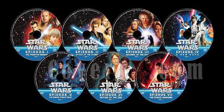 Star Wars Collection - Custom Dvd Label Set - English [1977-2015]-dvdjpg