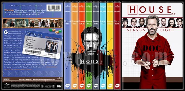 House M.D. Collection (Seasons 1-8) - Custom Dvd Cover Set - English [2004-2012]-standard-8-season-flatjpg