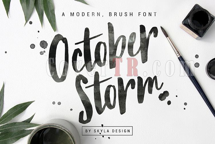 brush font - October Storm Font-brush_font_october_storm1jpg