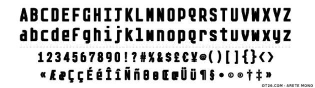 Arete Mono (T-26) Font-thumbnailpng