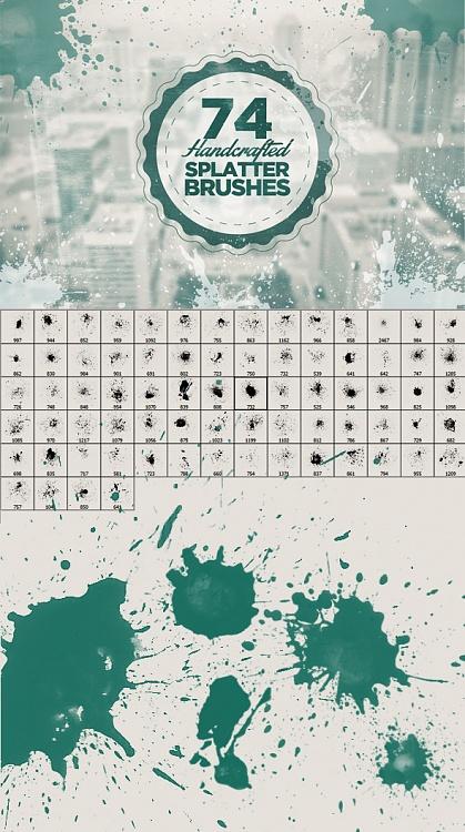 74 Handcrafted Splatter Brushes-splatter-main-pic2jpg