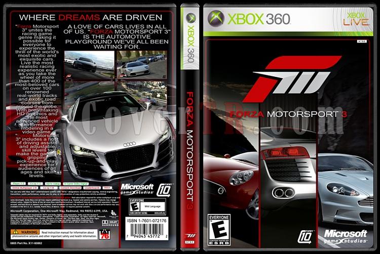 Forza Motorsport 3  - Custom Xbox 360 Cover - English [2009]-onizlemejpg