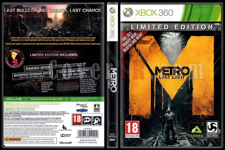 Metro: Last Light (Limited Edition) - Scan Xbox 360 Cover - English [2013]  - CoverTR
